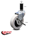 Service Caster 3 Inch Thermoplastic Rubber Wheel 1-1/8 Inch Expanding Stem Caster with Brake SCC-EX05S310-TPRS-SLB-118